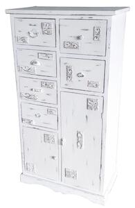 Chest of drawers DKD Home Decor Wood White Worn (69 x 38 x 130 cm)