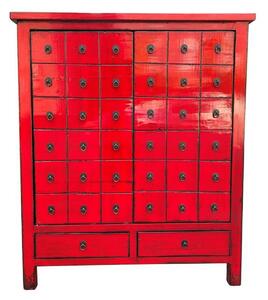 Chest of drawers DKD Home Decor Red Elm wood Oriental Lacquered 102 x 42 x 120 cm