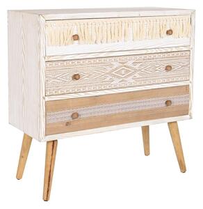 Chest of drawers DKD Home Decor Fir Natural Cotton White (80 x 35 x 80 cm)