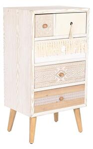 Chest of drawers DKD Home Decor Fir Natural Cotton White (48 x 35 x 89 cm)