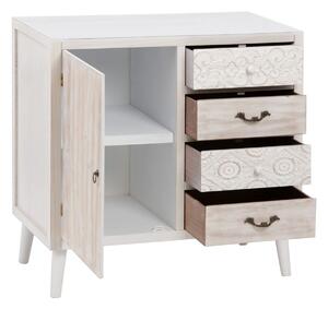 Hall Table with Drawers DUNE Natural White Fir wood 80 x 40 x 80 cm