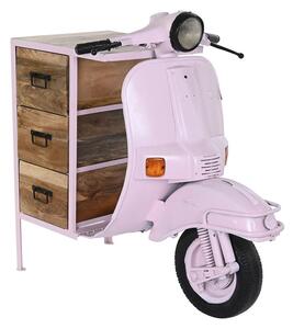 Chest of drawers DKD Home Decor 100 x 68 x 105 cm Metal Motorbike Light Pink Mango wood