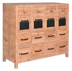 Chest of drawers Home ESPRIT Black Natural Metal Fir Cottage 110 x 40 x 92,5 cm