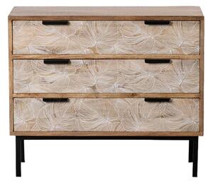 Chest of drawers 100 x 40,5 x 85 cm Natural Metal Wood White