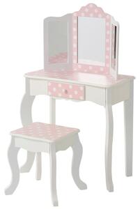 Dressing Table with Stool Teamson Pink White Spots 63 x 100 x 29 cm