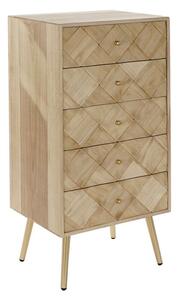 Chest of drawers DKD Home Decor Light brown Metal Pinewood Paolownia wood Natural Modern 45 x 35 x 93 cm