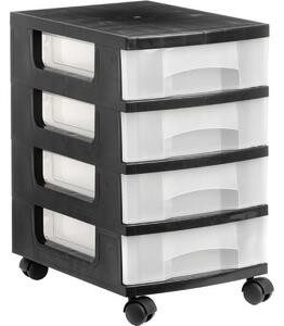 Chest of drawers Archivo 2000 With wheels Transparent Black polypropylene 39 x 29 x 48 cm