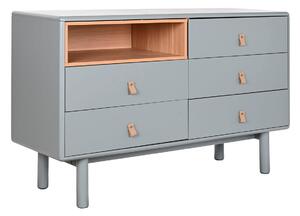 Chest of drawers Home ESPRIT Blue Grey Natural polypropylene MDF Wood 120 x 40 x 75 cm