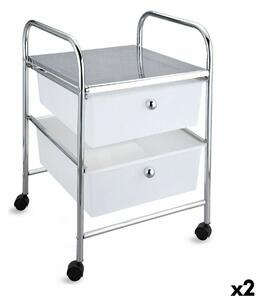 Chest of drawers Confortime Metal With wheels Plastic 33 x 32,5 x 45,5 cm (2 Units)