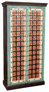 Cupboard Alexandra House Living Multicolour Brass Mango wood 40 x 90 x 180 cm