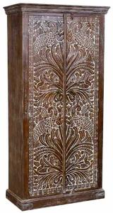 Cupboard Alexandra House Living Dark brown Mango wood 40 x 90 x 180 cm