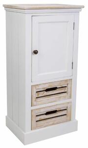 Cupboard Alexandra House Living White Coffee Paolownia wood MDF Wood 30 x 80 x 40 cm