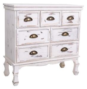 Chest of drawers Alexandra House Living White Paolownia wood 30 x 70 x 70 cm