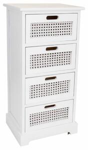 Chest of drawers Alexandra House Living White Cane Paolownia wood MDF Wood 29 x 75 x 35 cm