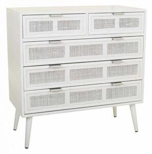 Chest of drawers Alexandra House Living White Bamboo MDF Wood 39 x 81 x 80 cm