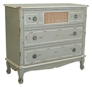 Chest of drawers Alexandra House Living Grey Rattan Fir wood MDF Wood 38 x 80 x 90 cm