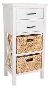 Chest of drawers Alexandra House Living White MDF Wood Natural Fibre 92 x 32 x 44 cm