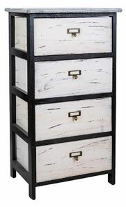 Chest of drawers Alexandra House Living White Black Paolownia wood 29 x 73 x 40 cm