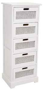 Chest of drawers Alexandra House Living White Cane Paolownia wood MDF Wood 29 x 91 x 35 cm