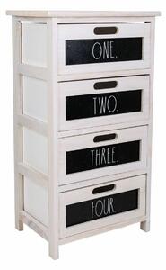 Chest of drawers Alexandra House Living White Paolownia wood 29 x 73 x 40 cm