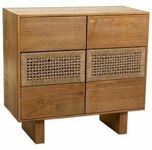 Chest of drawers Alexandra House Living Brown Rope Fir wood Paolownia wood 36 x 75 x 80 cm