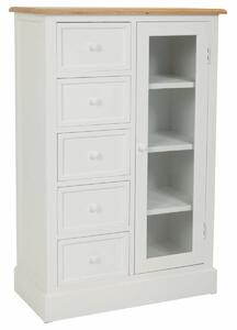 Chest of drawers Alexandra House Living White Natural Paolownia wood MDF Wood 35 x 110 x 72 cm