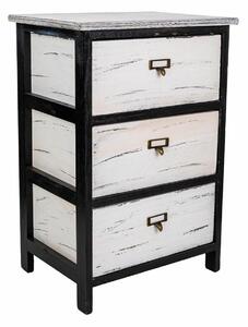 Chest of drawers Alexandra House Living White Black Paolownia wood 29 x 58 x 40 cm