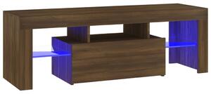 TV Cabinet with LED Lights Brown Oak 120x35x40 cm