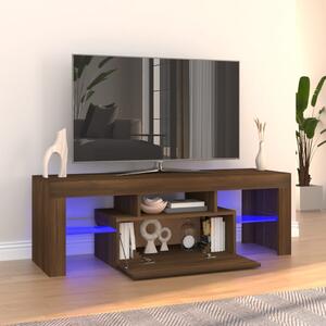 TV Cabinet with LED Lights Brown Oak 120x35x40 cm