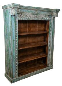 Bookshop Romimex Brown Turquoise Mango wood 148 x 180 x 52 cm