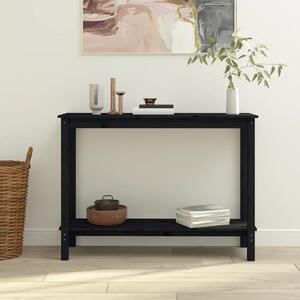 Console Table Black 110x40x80 cm Solid Wood Pine