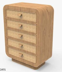 Chest of drawers Home ESPRIT Rattan Mango wood 80 x 42 x 110 cm