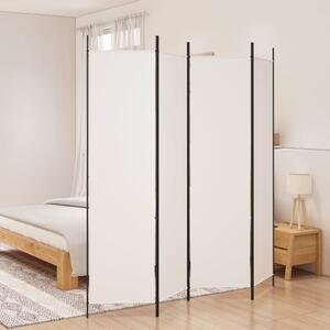 4-Panel Room Divider White 200x200 cm Fabric