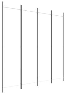 4-Panel Room Divider White 200x200 cm Fabric