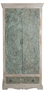 Cupboard Romimex Green Natural Mango wood 40 x 180 x 85 cm