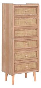 Chest of drawers Home ESPRIT Natural Rattan Paolownia wood 40 x 30 x 104 cm