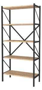 Bookshop Alexandra House Living Black Oak Metal Wood MDP 66 x 160 x 34 cm 5 Shelves industrial