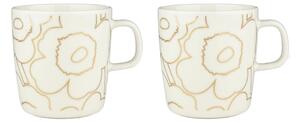 Marimekko Piirto Unikko mug 4 dl 2-pack White-gold