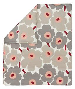 Marimekko Unikko duvet cover satin 240x220 cm Off white-warm grey-pink