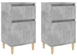 Bedside Cabinets 2 pcs Concrete Grey 40x35x70 cm