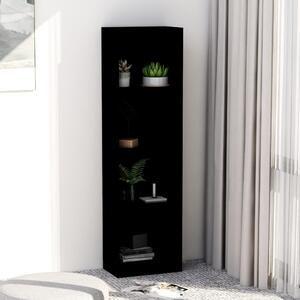 4-Tier Book Cabinet Black 40x24x142 cm Engineered Wood