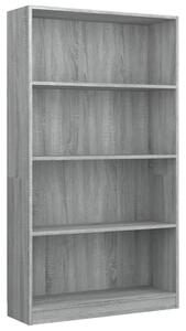 4-Tier Book Cabinet Grey Sonoma 80x24x142 cm Engineered Wood