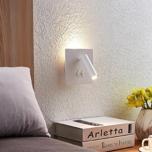Lucande Magya LED wall light white 2-bulb, square
