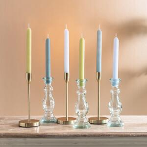 Pack of 6 Blues & Greens Dinner Candles Blue/Green