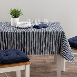 Stripe Wipe Clean Tablecloth Navy MultiColoured