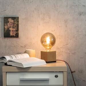 SEGULA Cube table lamp made of cork, green cable