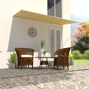 Retractable Awning 300x150 cm Yellow and White