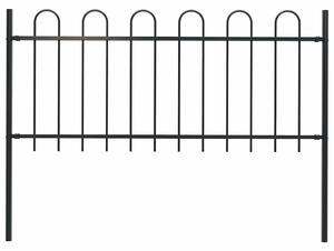 Garden Fence with Hoop Top Steel 1.8 m Black