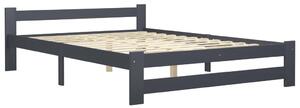 Bed Frame with 2 Drawers Dark Grey Solid Pinewood 180x200 cm 6FT Super King