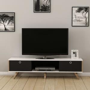 Homemania TV Stand Zeyn 150x35x41cm Walnut. Black and White